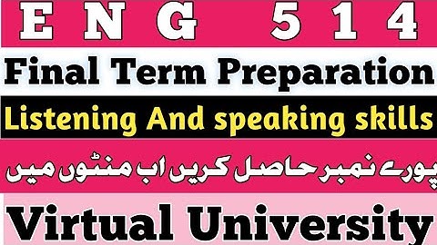 Eng 514 Final Term Preparation 2023 | eng514 final term preparation 2023| eng 514 final term
