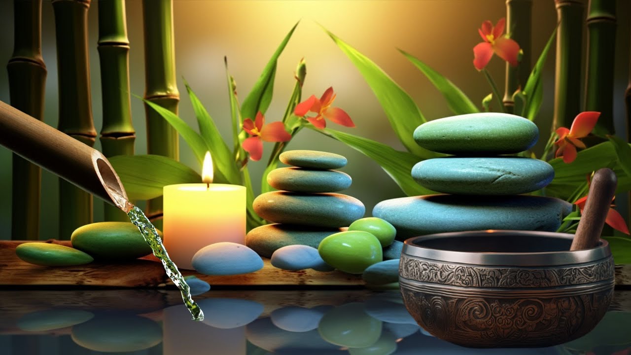 Tibetan Singing Bowl And Relaxing Water Sounds - Nature Sounds For ...