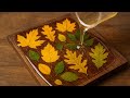 🍁 Turning Autumn Leaves into a Stunning Resin Art Masterpiece! | DIY Wood & Epoxy Art ✨ #woodworking