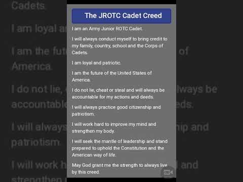 Army Junior Reserved Officer Training Corps (JROTC) cadet creed.