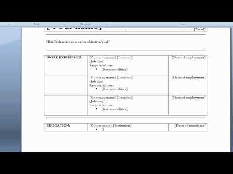 create-a-resume-in-ms-word-2007
