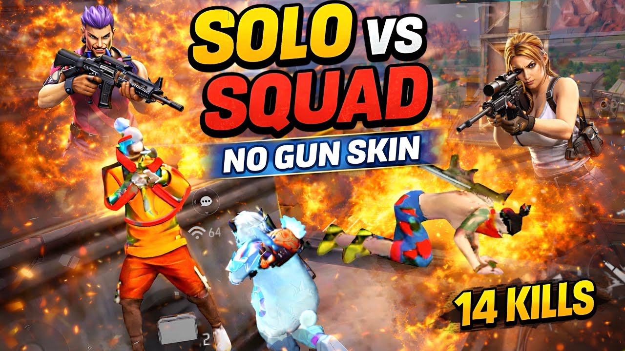 BaSolo vs squad free fire gameplay.Bangla language.