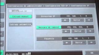 Como configurar IP en la Bizhub C451C550C650