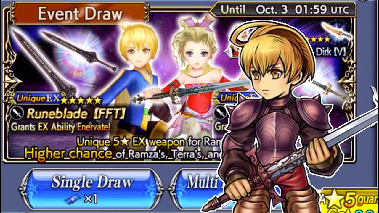 DFFOO GLOBAL: Ramza EX Banner pulls! He was too kind.