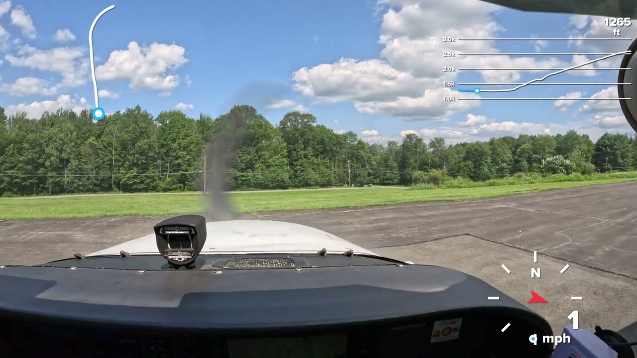 Private Pilot Flying: Short Field Take-off from Cherry Ridge, PA (N30) in N6189Q - C172 - Hot day!