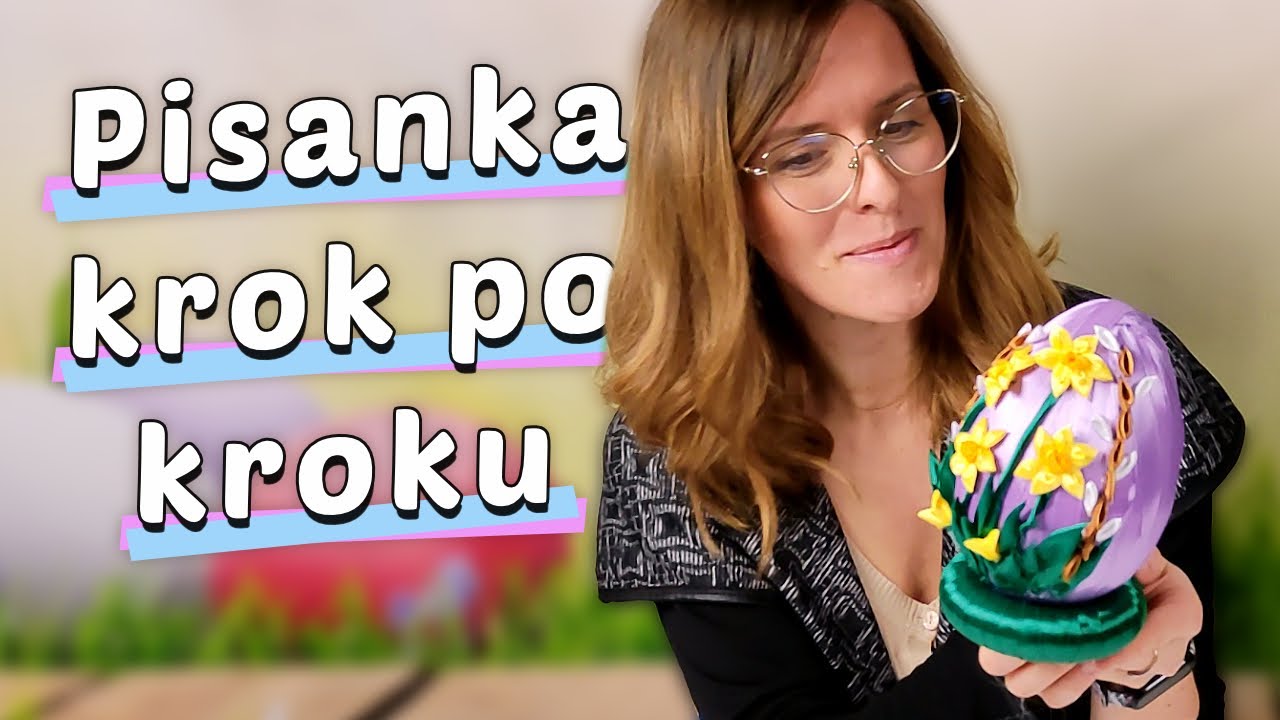 ☕ Pisanka ze wstążki z żonkilami i z baziami [DIY przy kawie 35]