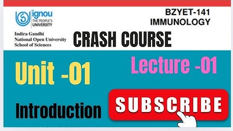 CRASH COURSE OF BZYET-141|| IMMUNOLOGY|| UNIT-01 || lecture-01 #bscgeneral #exam