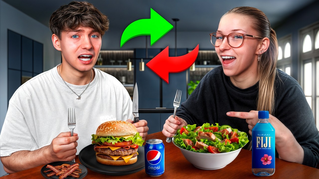 24 Stunden Essen Tauschen Mit Meiner Kleinen Schwester... 😳🤮