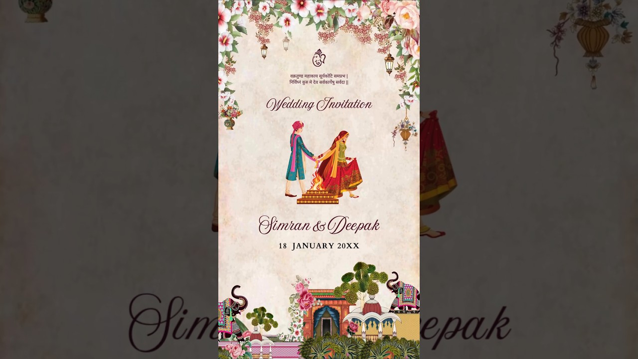 Indian wedding video Invitation template #indianweddinginvitation