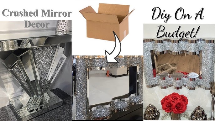 DIY CRUSHED GLASS MIRROR/ How to make Crushed Mirror Glass