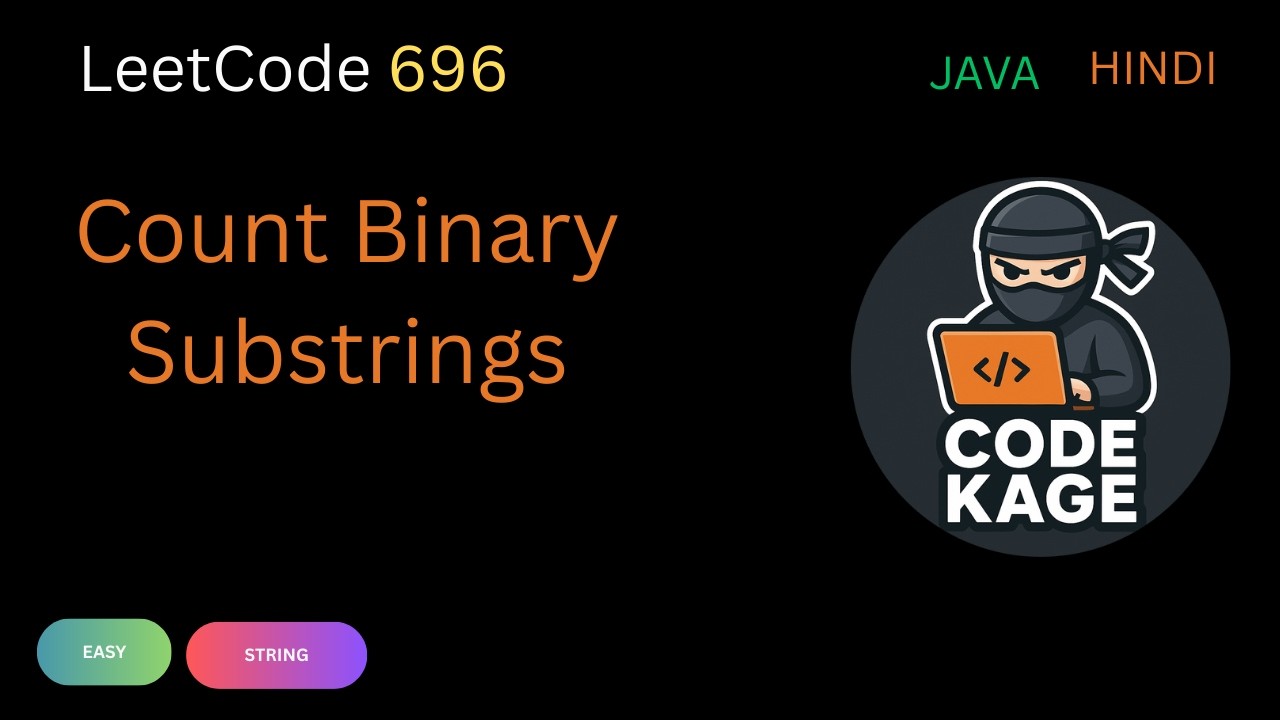 LeetCode 696 | Count Binary Substrings | Java Solution with Dry Run ...
