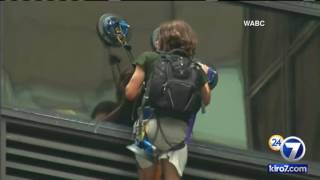 FULL VIDEO: Trump Tower climber livestream. Steve from Virginia. August 10, 2016(SKIP TO 1:52:25 TO SEE THE CLIMBER PULLED INSIDE THE BUILDING.--- A man began scaling the all-glass facade of Trump Tower on Wednesday using ..., 2016-08-10T23:52:24.000Z)