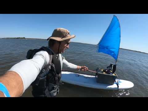 DIY Sail on Stand-up paddle board for camping and fishing