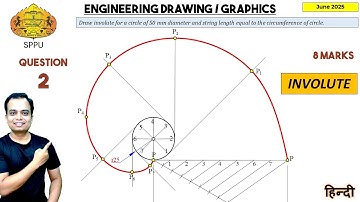 SPPU | June 2025 | Engineering Graphics | PYQ | Q2 | Involute | हिन्दी