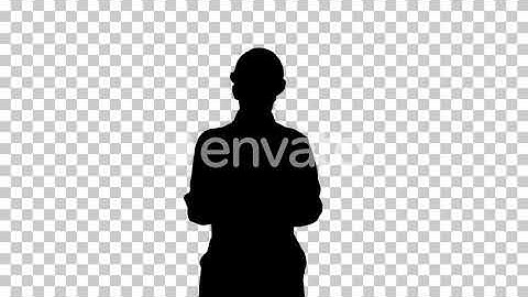 Silhouette A workman, Alpha Channel | Motion Graphics - Envato elements