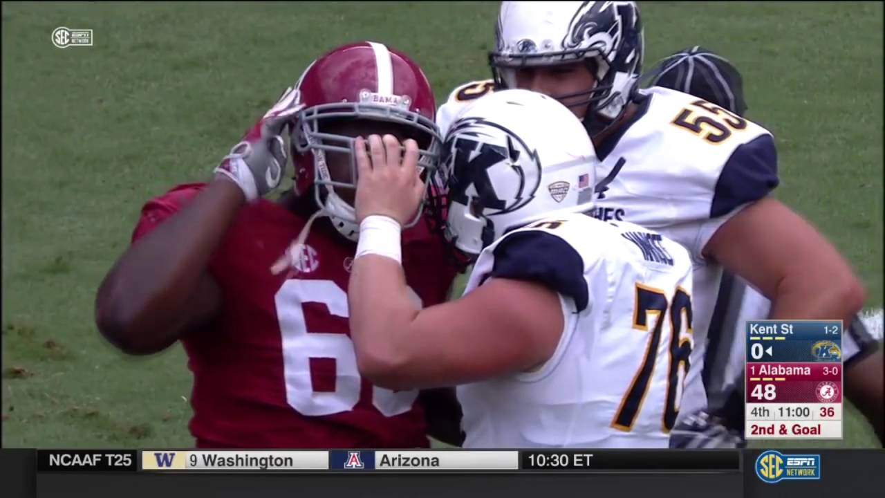 Helmets Lock Up Alabama Vs Kent State