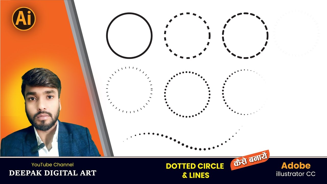 How to Make Dotted Circle & Dotted Line in Illustrator | Easy Trending ...