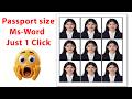 Create Passport Size Photo in MS Word ⚡ 1 Click Automatic #wordtutorial