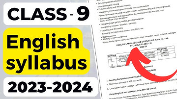 Class 9 English Syllabus 2023-2024 | English Syllabus Class 9 2024 | Reduced Syllabus CBSE NCERT