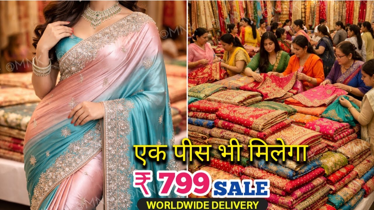 एक साड़ी भी लो Boutique Saree SALE! Single Pieces Available 🔥 Banarsi, Handwork & Stone Work