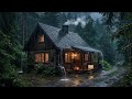 Night Heavy Rain in Dark Cabin Room | Deep Sleep Sounds, No Ads, Relax Your Mind