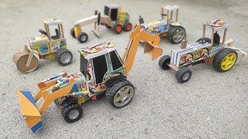 How to make matchbox tractor at home | Diy Mini tractor | Mini Tractor Science Project