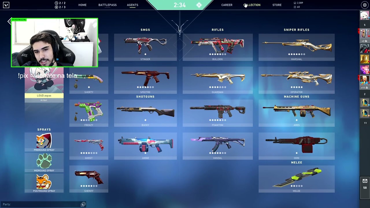 ASPAS MOSTRANDO A MELHOR SKIN DO VALORANT