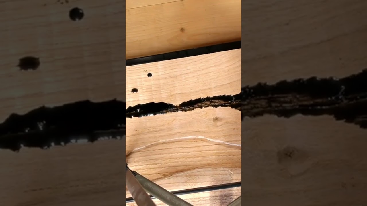 Filling up cracks in wood with black epoxy resin! 🖤😱💦 