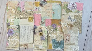 Junk journal tags from collage masterboard / #rubyandpearl inspired garden theme