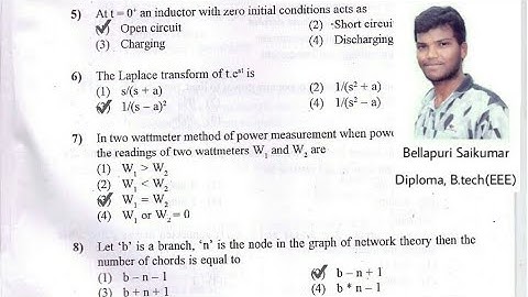 Electrical Assistant Engineer | Sub Engineer | Junior Engineer Previous Paper