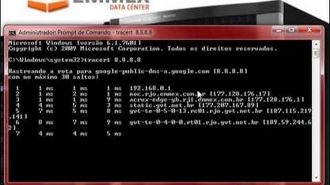 Como fazer um teste de traceroute(tracert) no windows ?