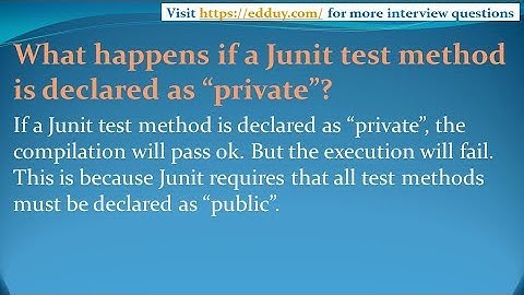 JUnit Interview Questions and Answers for freshers and experienced– Part 3