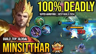 MINSITTHAR BEST BUILD 2024 | BUILD TOP GLOBAL MINSITTHAR GAMEPLAY | MOBILE LEGENDS✓