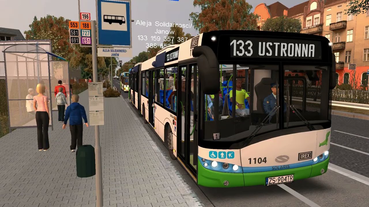 VZTM Szczecin  - Linia 133 Stołczyńska - Ustronna - Timelapse OMSI 2 -  Solaris Urbino 18 III Sobol