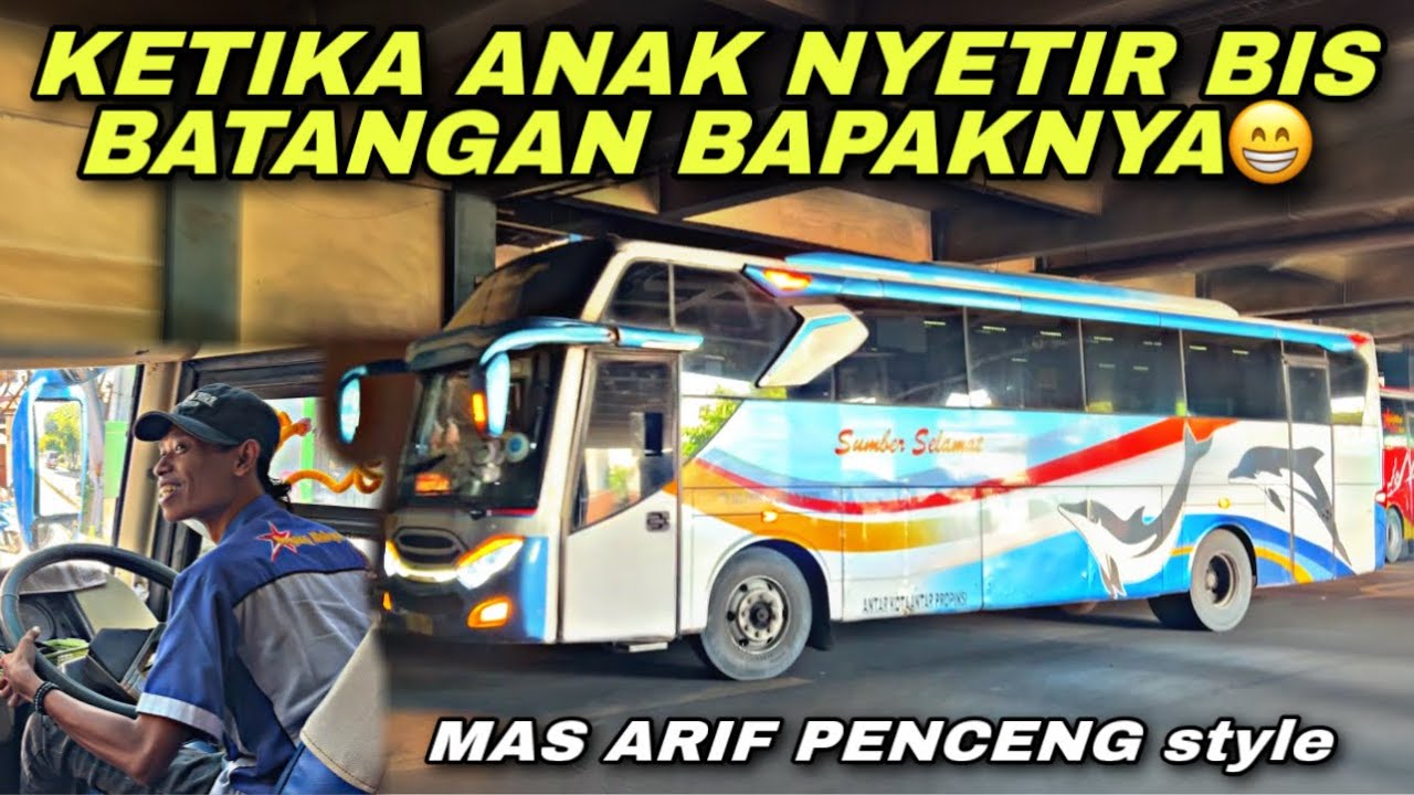 Mas Arif Penceng Style 😎 Ketika Anak Nyetir Bis Batangan Bapaknya ❗️| trip Sumber Selamat W 7199 UP