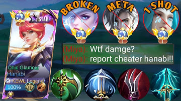 GLOBAL HANABI NIEUWE ABNORMALE BURST SCHADE BUILD 2025😱!! HANABI BESTE 1 HIT BUILD-MLBB (een must...