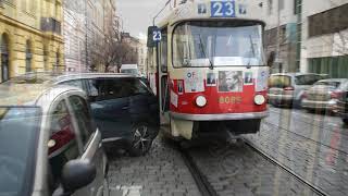 Zablokování průjezdu tramvaje