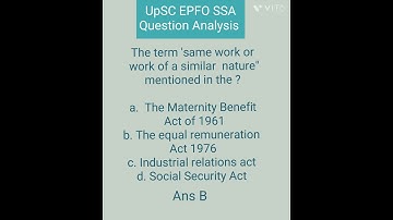 Upsc EPFO SSA /Labour Law Questions Analysis-4 #may 11#2023👉😎