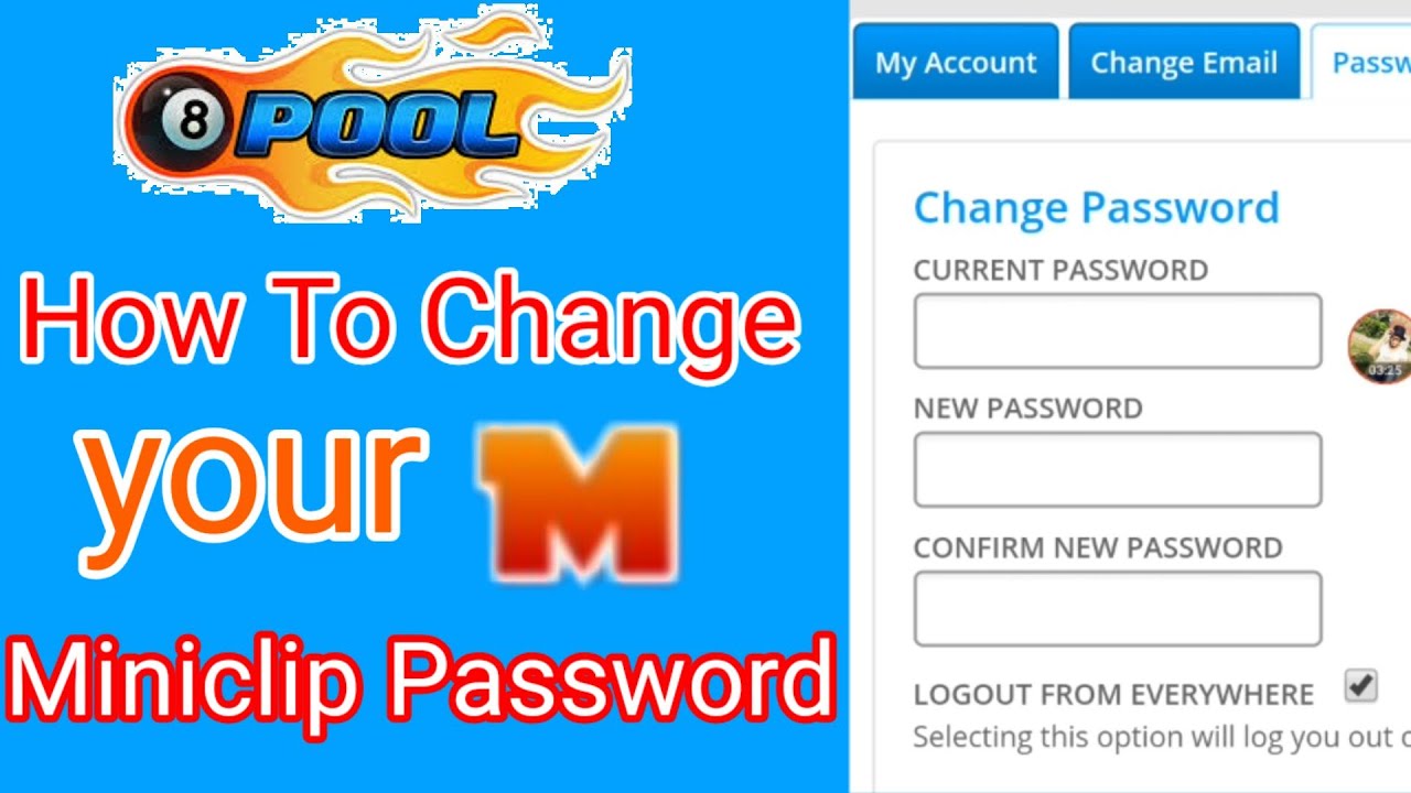 How to change 8 ball pool miniclip id password | miniclip ...