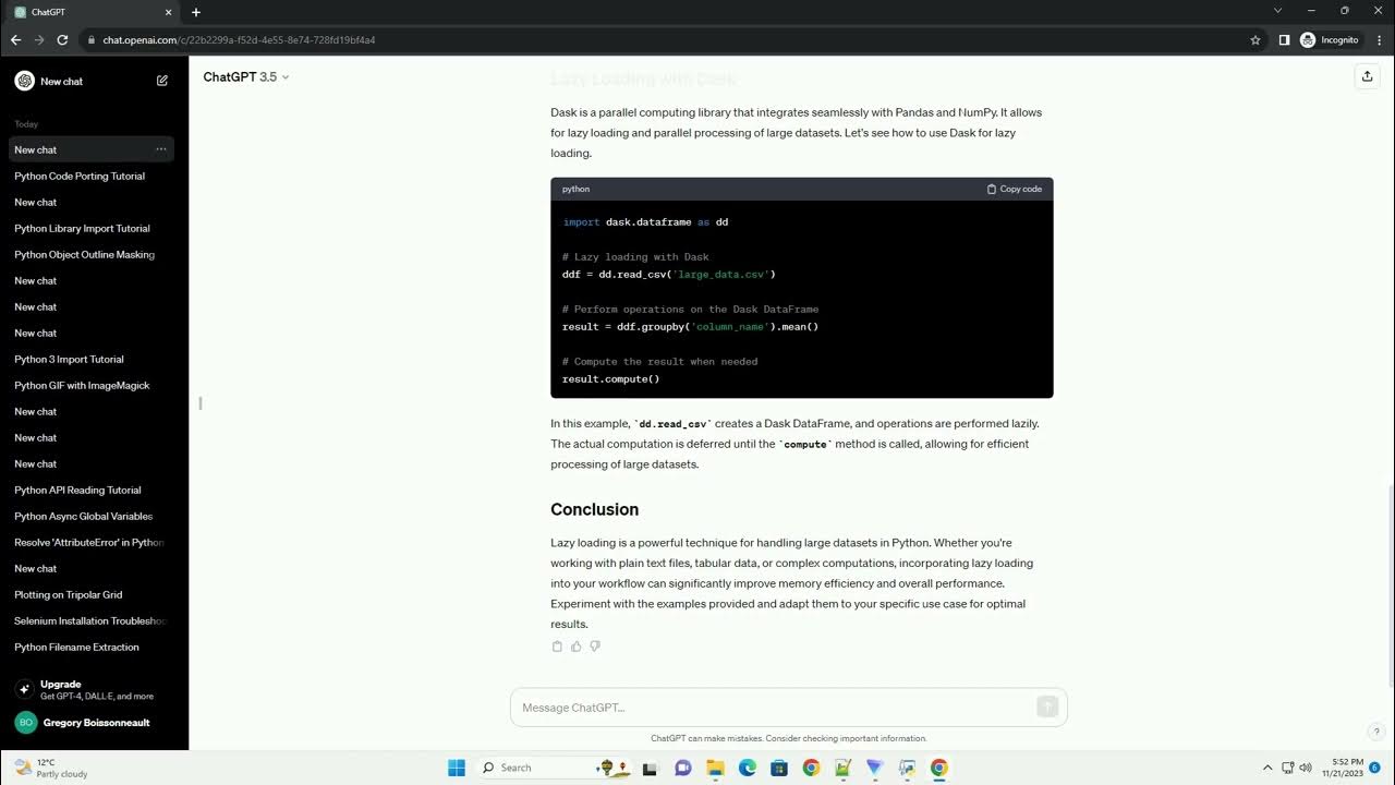 Python help lazy loading large data sets - YouTube