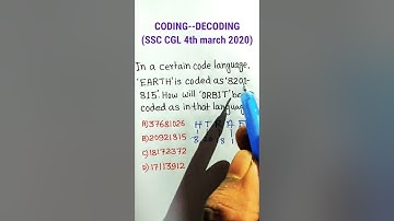 Coding-Decoding| Reasoning Tricks| Coding-Decoding For SSC CGL BANK UPSC NTPC|  #shorts