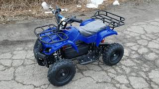 500 Watt Blue Electric Atv Mud Runner Mini Quad Review And Test Drive