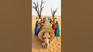 Rescue Desert Camel Family From Giant Tree Log! #humanity #camel #pets #animals #rescue