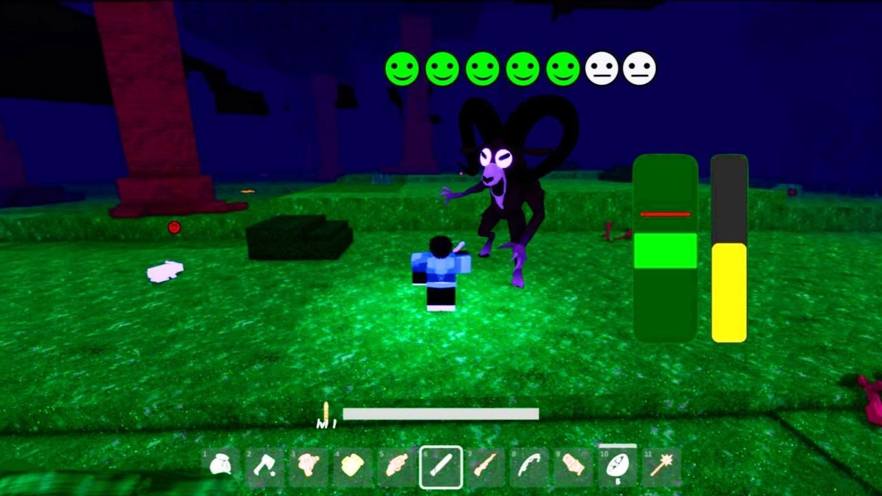 Tamed a goat in 99 nights in the forest! ROBLOX