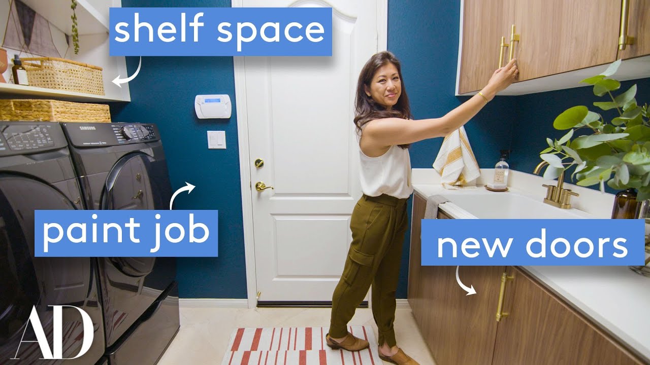 4-Hour Tiny Space Transformation: Laundry Room Makeover | Room Refresh |  Architectural Digest - YouTube