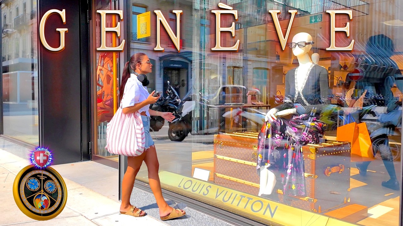 GENEVA SWITZERLAND ✨ The morning atmosphere of summer city 4K Shopping Streets, Lake & Fountain