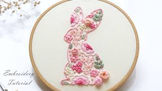 Floral bunny is here :) Beginner friendly embroidery tutorial