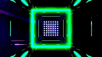 🔷 4K Screensaver – Green and Purple Neon Cube with Futuristic Effect | VJ Loop (No Audio)