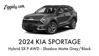 Match Highlights 2024 Kia Sportage Hybrid SX Prestige AWD - Shadow Matte Gray and Black Interior - MSRP $39,285