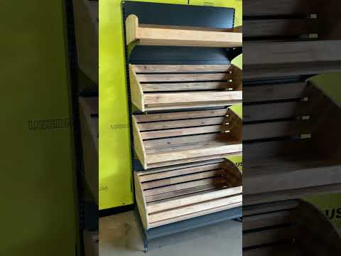 Торгові стелажі Columb вживані з полицями під хліб, колір: графіт 1950x1000x500, видео 1